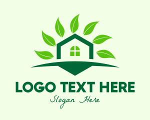 Environment Friendly - Green Eco Home logo design