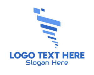 Cyclone - Blue Tornado App logo design