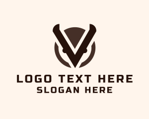 Letter V - Brown Owl Letter V logo design