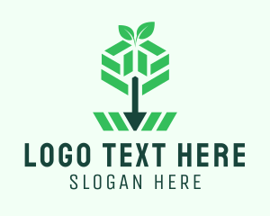 Plant - Sustainable Company Arrow logo design