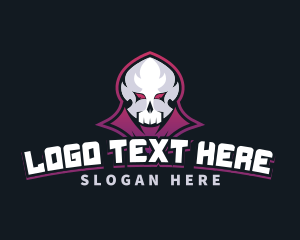 Skeleton - Grim Reaper Gaming Skull Avatar logo design