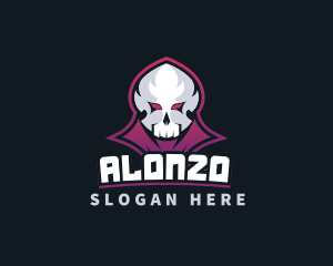 Grim Reaper Gaming Skull Avatar logo design