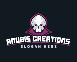 Grim Reaper Gaming Skull Avatar logo design