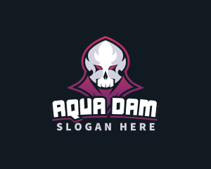 Grim Reaper Gaming Skull Avatar logo design