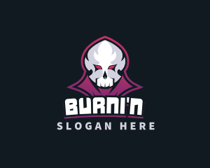 Grim Reaper Gaming Skull Avatar logo design