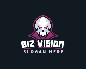 Grim Reaper Gaming Skull Avatar logo design