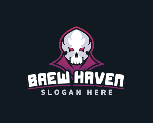 Grim Reaper Gaming Skull Avatar logo design