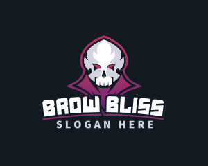 Grim Reaper Gaming Skull Avatar logo design