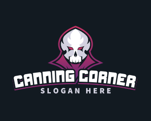 Grim Reaper Gaming Skull Avatar logo design