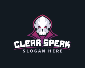 Grim Reaper Gaming Skull Avatar logo design