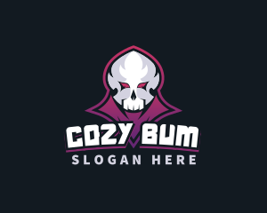 Grim Reaper Gaming Skull Avatar logo design