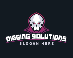 Grim Reaper Gaming Skull Avatar logo design