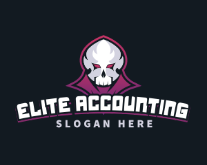 Grim Reaper Gaming Skull Avatar logo design