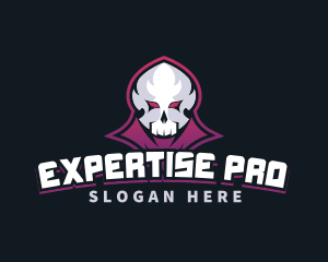 Grim Reaper Gaming Skull Avatar logo design