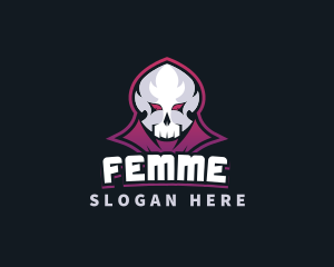 Grim Reaper Gaming Skull Avatar logo design