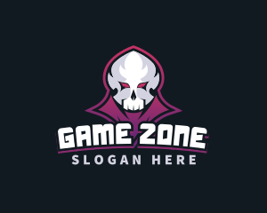 Grim Reaper Gaming Skull Avatar logo design