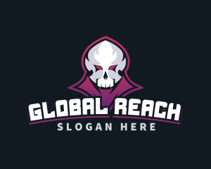 Grim Reaper Gaming Skull Avatar logo design