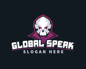 Grim Reaper Gaming Skull Avatar logo design