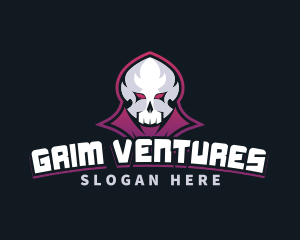 Grim Reaper Gaming Skull Avatar logo design