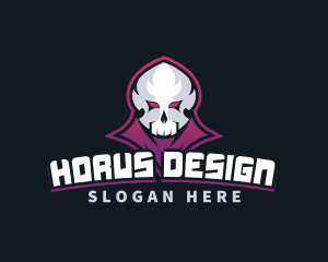 Grim Reaper Gaming Skull Avatar logo design