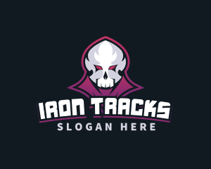 Grim Reaper Gaming Skull Avatar logo design