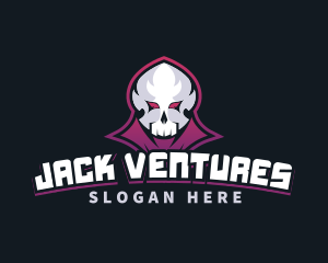 Grim Reaper Gaming Skull Avatar logo design