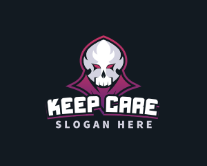 Grim Reaper Gaming Skull Avatar logo design