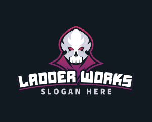 Grim Reaper Gaming Skull Avatar logo design