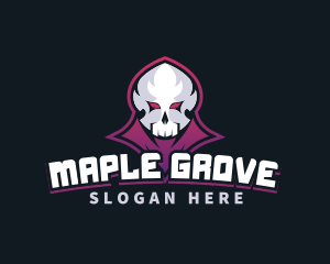 Grim Reaper Gaming Skull Avatar logo design