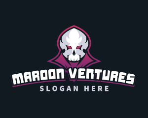 Grim Reaper Gaming Skull Avatar logo design