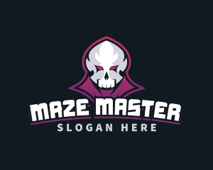 Grim Reaper Gaming Skull Avatar logo design