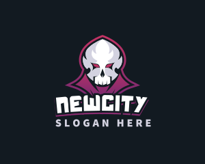 Grim Reaper Gaming Skull Avatar logo design