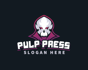 Grim Reaper Gaming Skull Avatar logo design