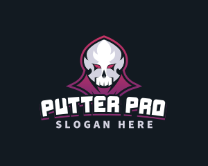 Grim Reaper Gaming Skull Avatar logo design