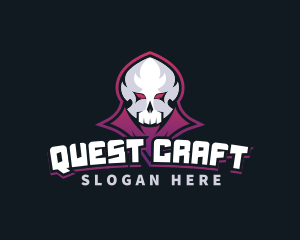 Rpg - Grim Reaper Gaming Skull Avatar logo design
