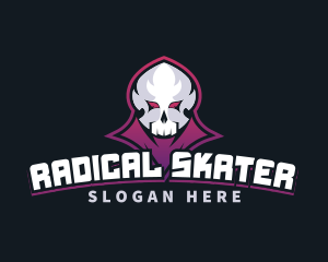 Grim Reaper Gaming Skull Avatar logo design