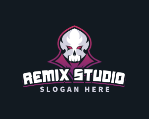 Grim Reaper Gaming Skull Avatar logo design