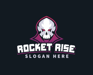 Grim Reaper Gaming Skull Avatar logo design