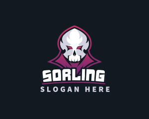 Grim Reaper Gaming Skull Avatar logo design