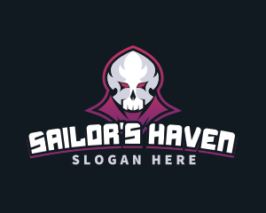 Grim Reaper Gaming Skull Avatar logo design