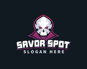 Grim Reaper Gaming Skull Avatar logo design