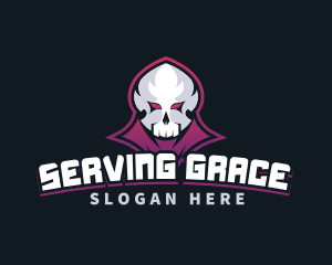 Grim Reaper Gaming Skull Avatar logo design