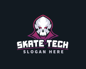 Grim Reaper Gaming Skull Avatar logo design