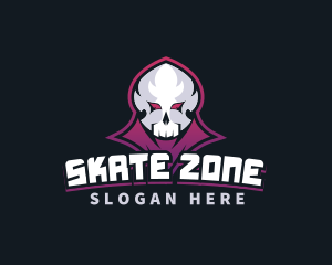 Skate - Grim Reaper Gaming Skull Avatar logo design