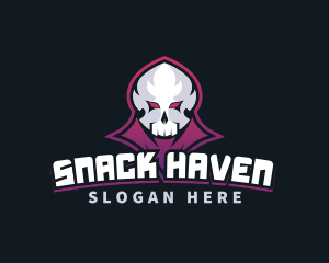 Grim Reaper Gaming Skull Avatar logo design