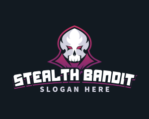 Grim Reaper Gaming Skull Avatar logo design