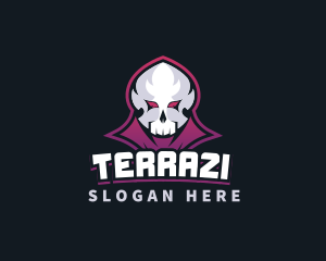 Grim Reaper Gaming Skull Avatar logo design