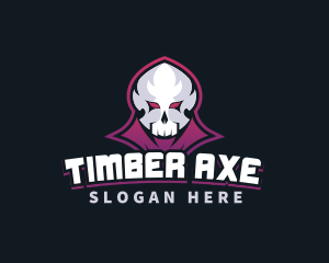 Grim Reaper Gaming Skull Avatar logo design