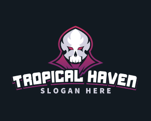 Grim Reaper Gaming Skull Avatar logo design