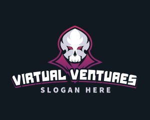 Grim Reaper Gaming Skull Avatar logo design